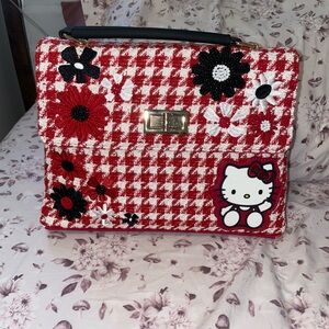 Sanrio Hello Kitty Floral Houndstooth Crossbody Bag
